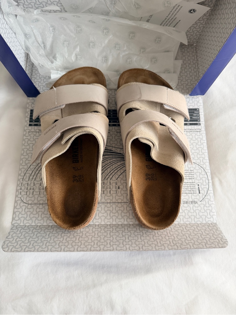 Birkenstock Uji slides in antique white